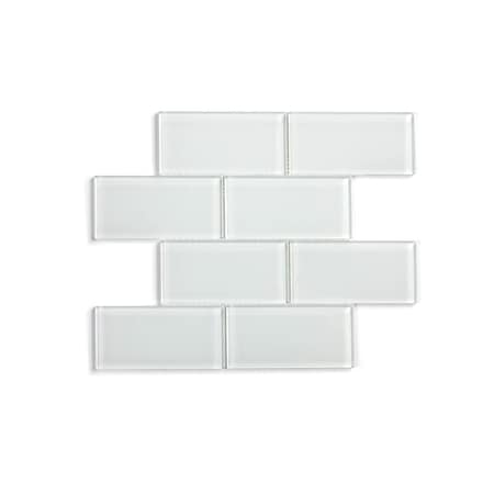 Glass Subway Tile, Super White, 11PK